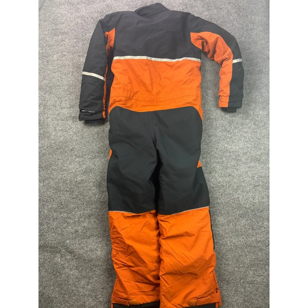 Columbia Buga Snow Suit Kids L 14/16 Orange Black Outgrown One Piece Omni Tech
